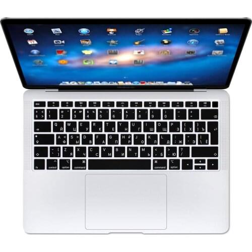 Russian Language Silicone Keyboard Cover Skin for MacBook Air 13 Inch 2018 2019 Release A1932 with Retina Display and Touch ID