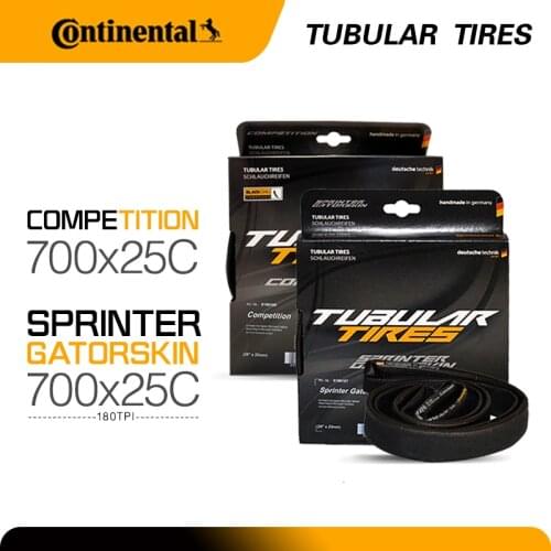 Continental Sprinter Gatorskin Tubular Road Bike Tire Black 28"x25mm(700x25C) 110-170PSI 180 TPI Stab-proof Cut-proof Tube Tire