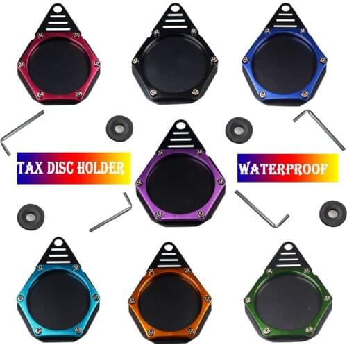 Motorcycle Tax Disc Motorbike Universal Round Tax Disc Plate Holder New Waterproof Multicolors