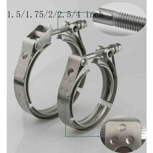 V band Clamp Universal Stainless steel 1.5/1.75/2/2.5/4 inch exhaust downpipe V band clamp clip High Quality