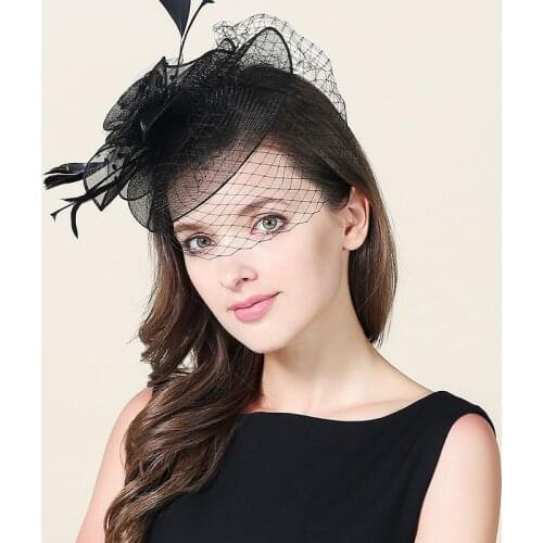 Girls Wedding Dress Hat Lady Bride Head Yarn Wedding Dress Photography Headwear Female British Ceremonial Headband Hats B-8710