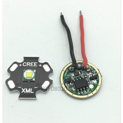 1set 10W Cree XM-L T6 Cool White 20mm star black pcb LED chip + DC 3.7V 2.5A XML LED Dimmer Driver