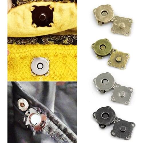 10pcs Magnetic Purse Quincunx Snaps For Clasps Closure Wallet Bags Handbag Buckle Accessories 14/18mm Silver/bronze