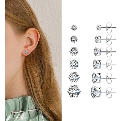 12PCS Women Large Circle Silver Color Stud Earrings For Women Round Huggie Creole Earrings Set Girls Punk Pendant Jewelry