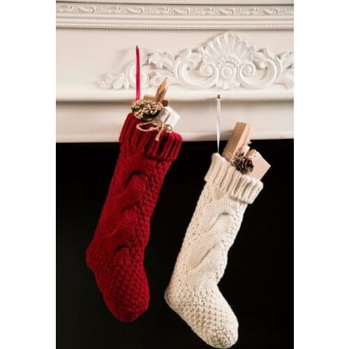 120pcs/lot new coming christmas use twist knitted stocking/santa stocking