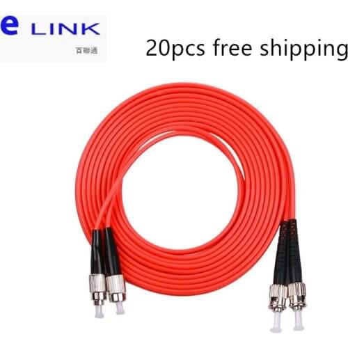 20pcs FC UPC TO ST UPC fiber optic patchcords Duplex Multimode 3.0mm 50/125um orange cable optical fibre jumer free shipping