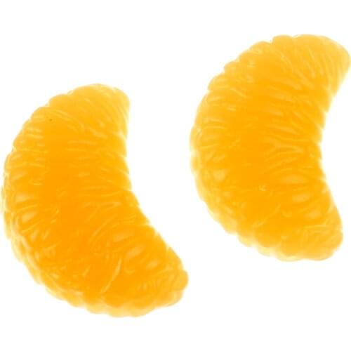 30pcs 22x26mm Yellow Resin Orange Decoration Crafts Flatback Cabochon Embellishments For Scrapbooking DIY Accessories