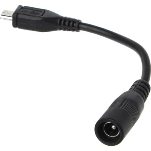 5.5x2.1mm DC Power Plug Waterproof Jacket Female To Micro USB Male Adapter Cable