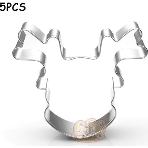 5Pcs Christmas Reindeer Head Biscuit Mold Cookies Mould Stainless Steel Cookie Frame Christmas Kitchen Cookies Tools Baking Mold