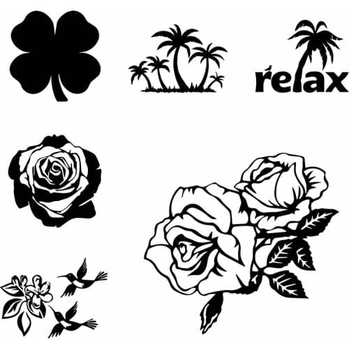 8 Styles Beauty Flower Car Sticker Flowers Funny Wrap Vinyl Car-Styling Plant Auto Stickers And Decals Cars Accessories