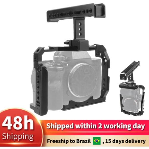 A7S3 A7R4 Camera Cage Stabilizer Rig Cool Frame NATO Rail Handle Grip Cold Shoe ARRI Mount for Sony Alpha 7S III A7SIII A7R IV