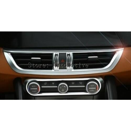 ABS Chrome Center Console AC Outlet Frame Trim Refitting Accessories For Alfa Romeo Giulia 2017 Car-styling