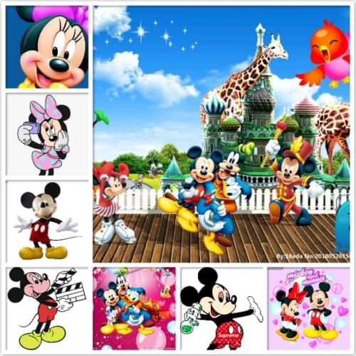 Disney DIY Full Diamond Painting Mickey Mouse and Donald Duck Mosaic Cross Stitch Kits Handmade Embroider Crafts for Child Gift