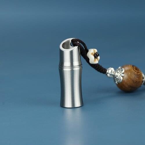 Stainless Steel Bamboo Small Medicine Box Sealed Moisture-proof Portable Medicine Bottle Outdoor Waterproof Warehouse