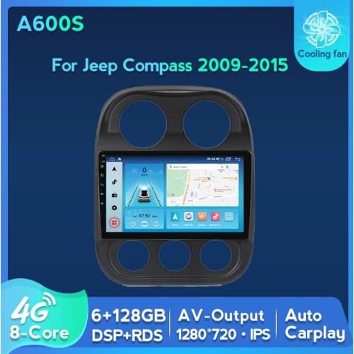 6G+128G DPS Android 11 Eight Core Car Radio Auto Multimedia DVD Player For Jeep Compass 2009-2015 GPS Navi Auto carplay