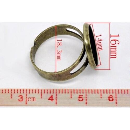 Free shipping!!!!! Bronze Tone Semi-Precious Gemstone Ring Setting 14mm base