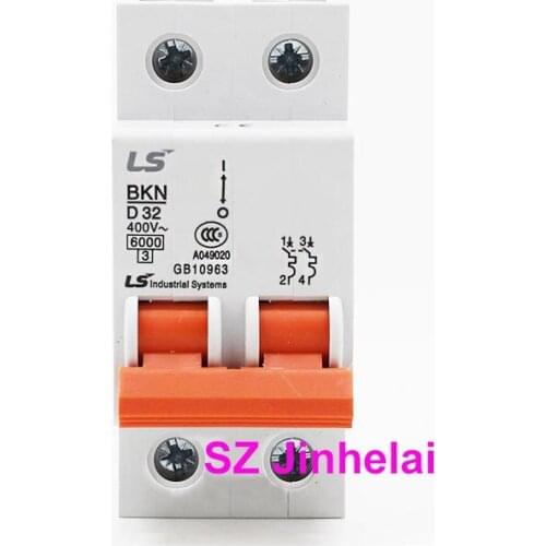 BKN2P Authentic original LS(LG) BKN 2P D type Circuit breaker BKN-2P Air switch D1A/2A/3A/4A/6A/10A/16A/20A/25A/32A/40A/50A/63A
