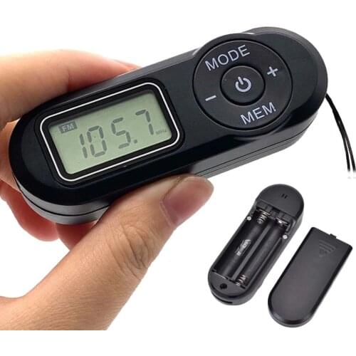 Digital Pocket FM Radio Portable FM Radio Receiver with LCD Display Neck Lanyard 3.5mm Headphone