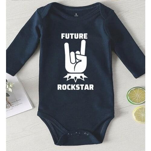 New Born Baby Items Toddler Girl Winter Clothes Cotton Bodysuit for Newborns Printing Future Rock Star Toddler Shower Gifts