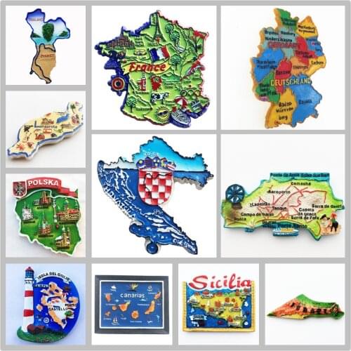 France fridge magnet Tourist Souvenir Cordoba Barcelona Mallorca Sevilla Cantabria Travel Gifts Magnetic Fridge Stickers
