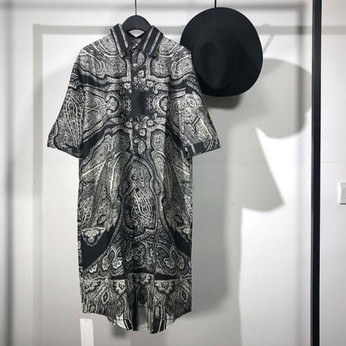 Owen seak Men Long T Shirt Hip Hop Tops Tees High Street Chinese Style Summer Male Solid OverSized Sweetwear T Shirt