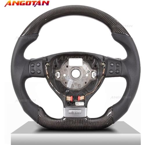 Customized Carbon Fiber Race Digital Display Perforated leather Steering Wheel For Volkswagen GTI