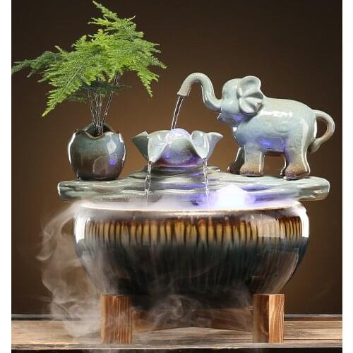 Ceramic New Chinese style Fountain landscape fish tank flow of water geomantic Transfer the ball garden decoration accessories