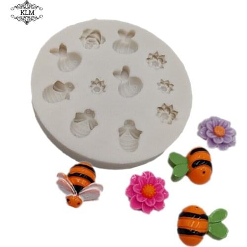 KLM Little Bee Silicone Mold Cake Decoration Tool Chocolate Mold Clay Tool Kitchen Baking Accessories Epoxy Resin Craft