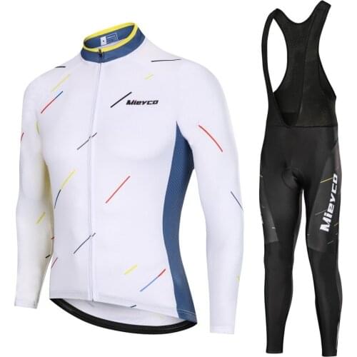 Team Men Cycling Long Sleeves Jersey Bib Pant Sets New Bicycle Ropa Ciclismo Mountain Biker Breathable Quick Dry Racing BMX Suit