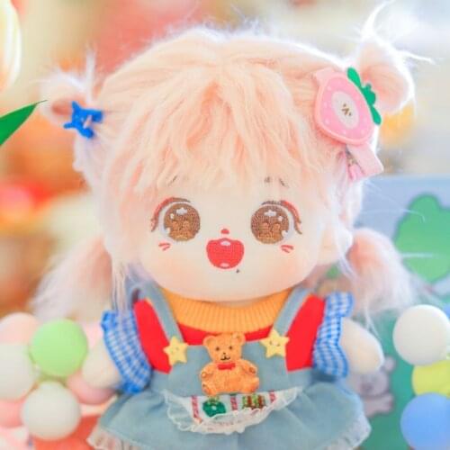 20cm Unclothed Cute Curly Hair Pure Cotton Doll Wang Yibo Humanoid Plush Doll Toy Decoration Gift with Birth Certificate