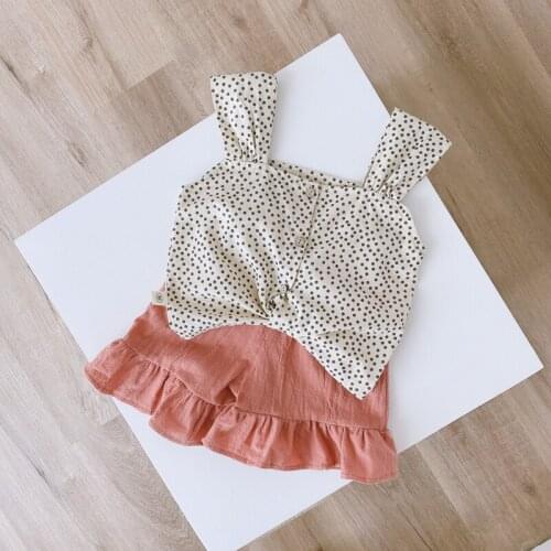 Summer newborn girl baby clothes outfits sets sling top frilly shorts suit for toddler girls baby clothing infant birthday sets