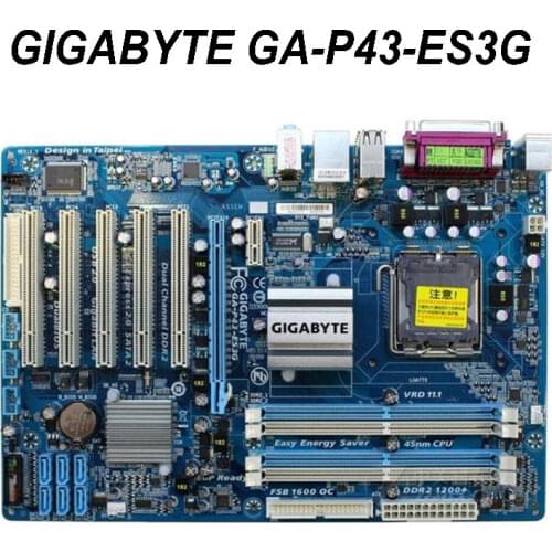 For GIGABYTE GA-P43-ES3G Desktop Motherboard P43 Socket LGA 775 For Core 2 Pentium D DDR2 16G ATX Original Used