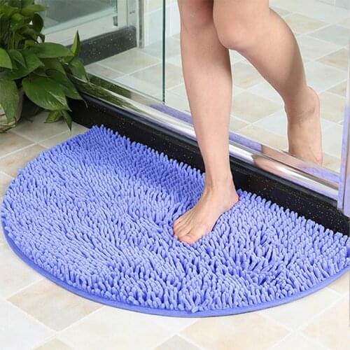 40X60cm Soft Carpet Slip-resistant Bathing Room Rug Floor Door Mat Dirt Barrier Semi Circle Floor Door Cushion Mat Rug