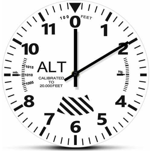 Aviation Airplane Altimeter Wall Clock Modern Design Home Decor Clock Pilot Instrument Wall Watch Aviator Aircraft Flight Gift