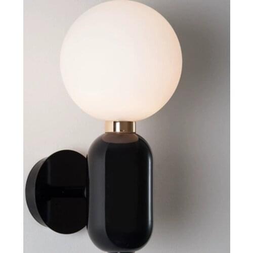 Nordic modern LED wall lights simple white glass ball household wall lamps corridor Balcony living room Golden lighting fixtures