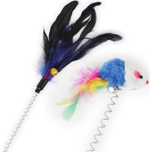 Plush Cat Toys Feather Funny Cat Mice Shape Fashion False Mouse Pet Products Bottom Sucker Elasti Cat Toy Pet Supplies Decor