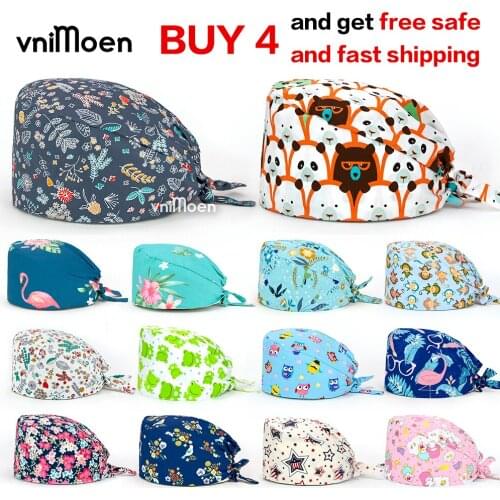 Unisex Fashionable Multicolor Printed Cap Pet chirurgie clinique Cap Casual Bag Turban Pure Cotton Gourd Hat 24 hours delivery