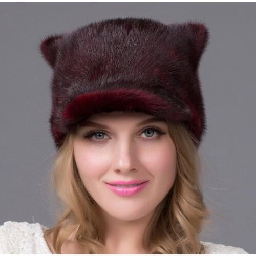 New explosion hot autumn and winter womens fur hat female models real mink fur hat womens cap natural fur hat quality DHY-61