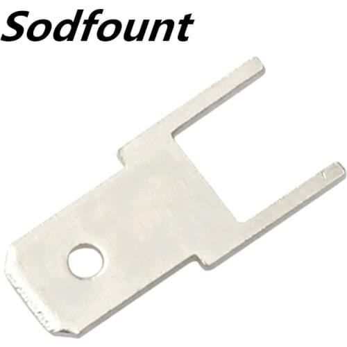 100pcs 4.8 Inserts Plug Spring Terminal PCB Solder lug type thickness 0.5/0.8mm two legs,length 14mm Terminal PCB welding sheet