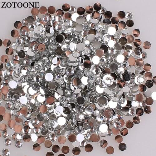 ZOTOONE Flatback Non Hotfix White Rhinestones For Clothes Diy Phone Stones And Crystals Strass Applique Glue On Nail Rhinestones