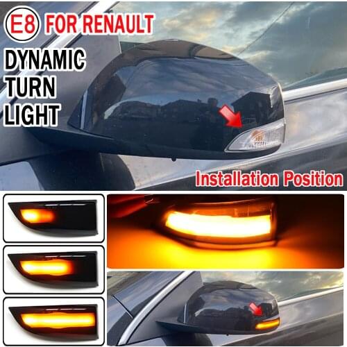 For Renault Megane Grand Scenic Laguna Fluence LED Dynamic Car Blinker Side Mirror Marker Turn Signal Light Lamp Accessories