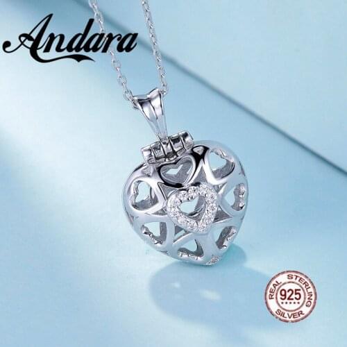 Unique Personality Heart Pendant Necklace 925 Sterling Silver Jewelry Women Necklace 3 Color