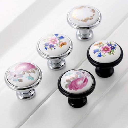 1Pc Ceramic Drawer Knob Furniture Handle Modern Cabinet Knobs and Handles Door Cupboard Drawer Pull Handle 32mm for Kids Bedroom