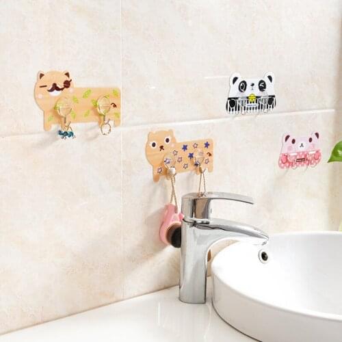 1PC Bathroom Hooks Kitchen Tools Organizer Clothes Coat Key Storage Holder Self Adhesive Hook On The Wall Door