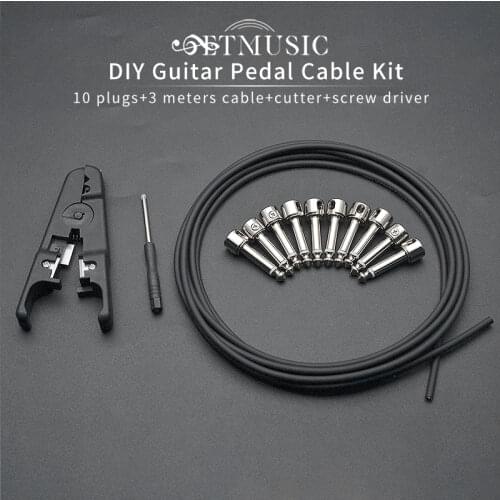 10 Solderless Cable Kits Connections Design Guitar Cable DIY Guitar Pedal Patch Cable Kit Chrome Cap Plug 3M Cable