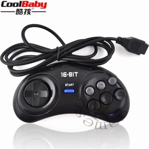 100pcs 16 bit Classic Wired Game Controller for SEGA Genesis 6 Button Gamepad for SEGA Mega Drive Game Accessories