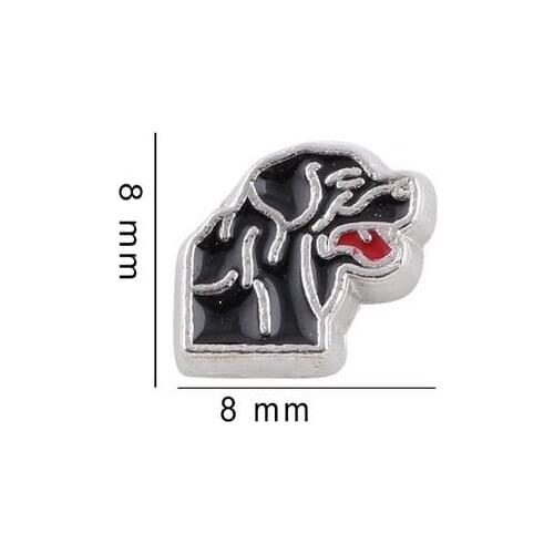 20PCS/lot Black Color Dog Floating Locket Charms Fit For Glass Living Magnetic Locket Fashion Jewelrys Making