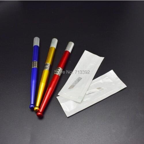 3PCS Professional Stainless Steel manual permanent Makeup Pen with Blade