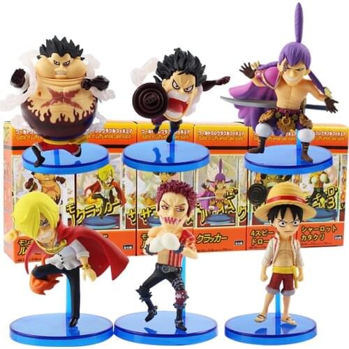 6pcs/lot Luffy Sanji Katakuri Cracker Charlotte PVC Action Figure Collection Toys
