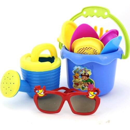 Random Color 9Pcs Kids Sand Beach Toys Castle Bucket Spade Shovel Rake Water Tools Set For Kids Toys Good Gift to Kids
